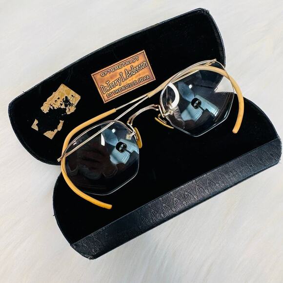 Vintage 1920’s 12K Gold Filled Spectacles with Original Eyeglass Case - Picture 1 of 8